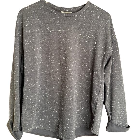 VINCE | Navy Blue Speckle Crew Neck French Terry Sweatshirt Zipper back | Small - Picture 1 of 5
